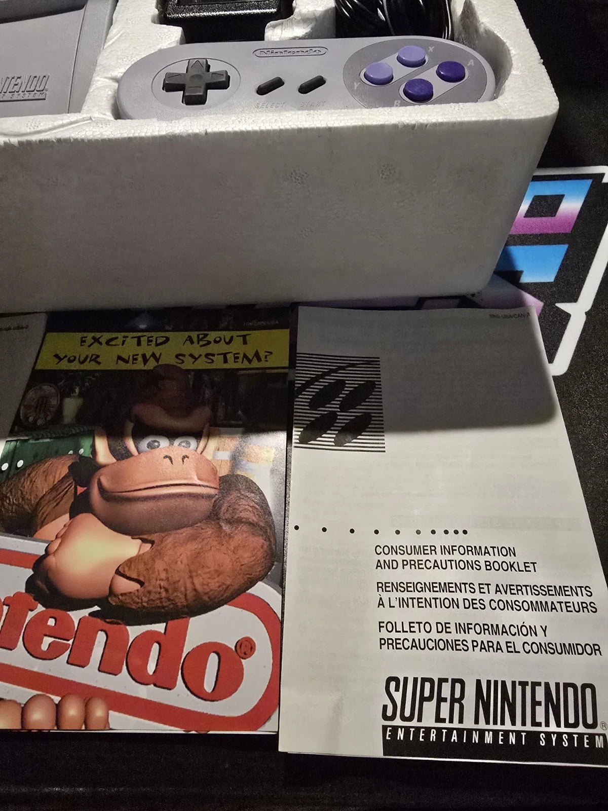 Super Nintendo SNES Jr Console Complete In Box.