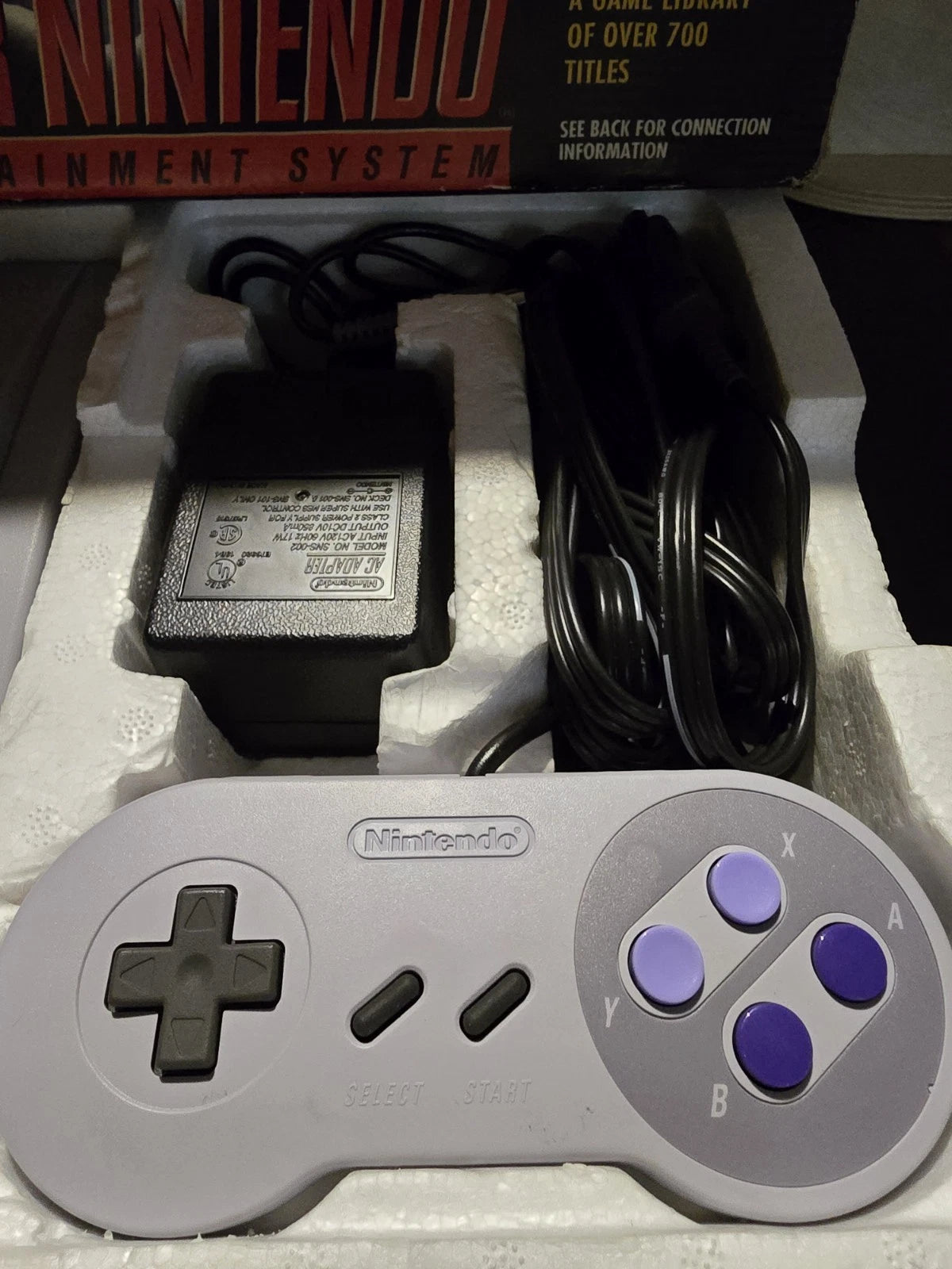 Super Nintendo SNES Jr Console Complete In Box.