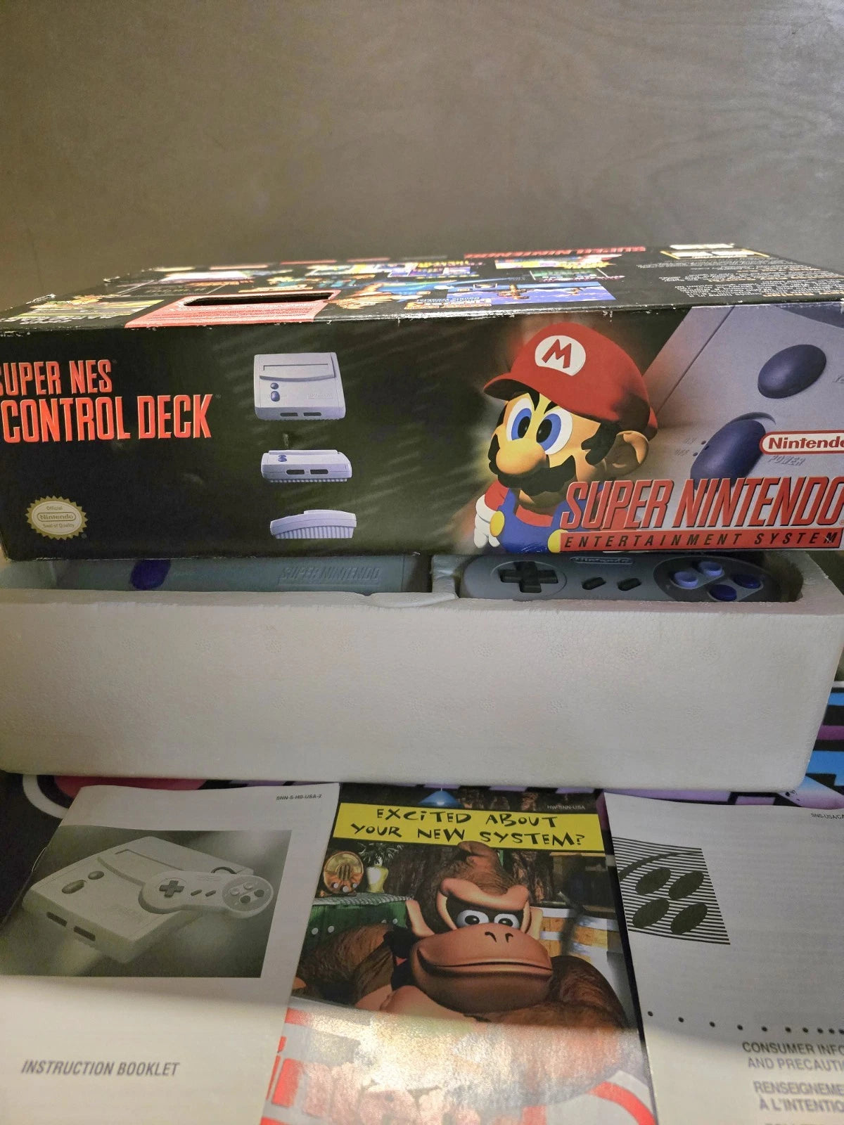 Super Nintendo SNES Jr Console Complete In Box.
